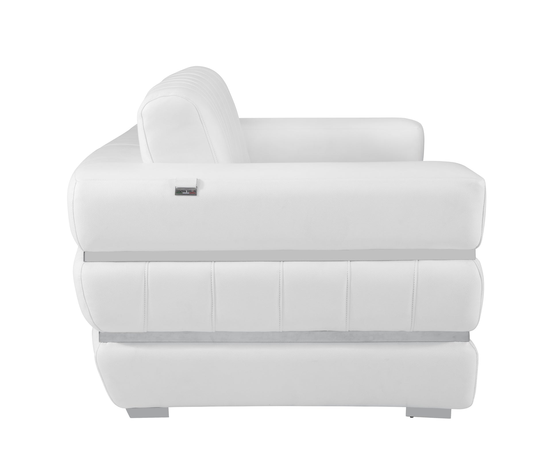 Top Grain Italian Leather Chair White Foam Leather