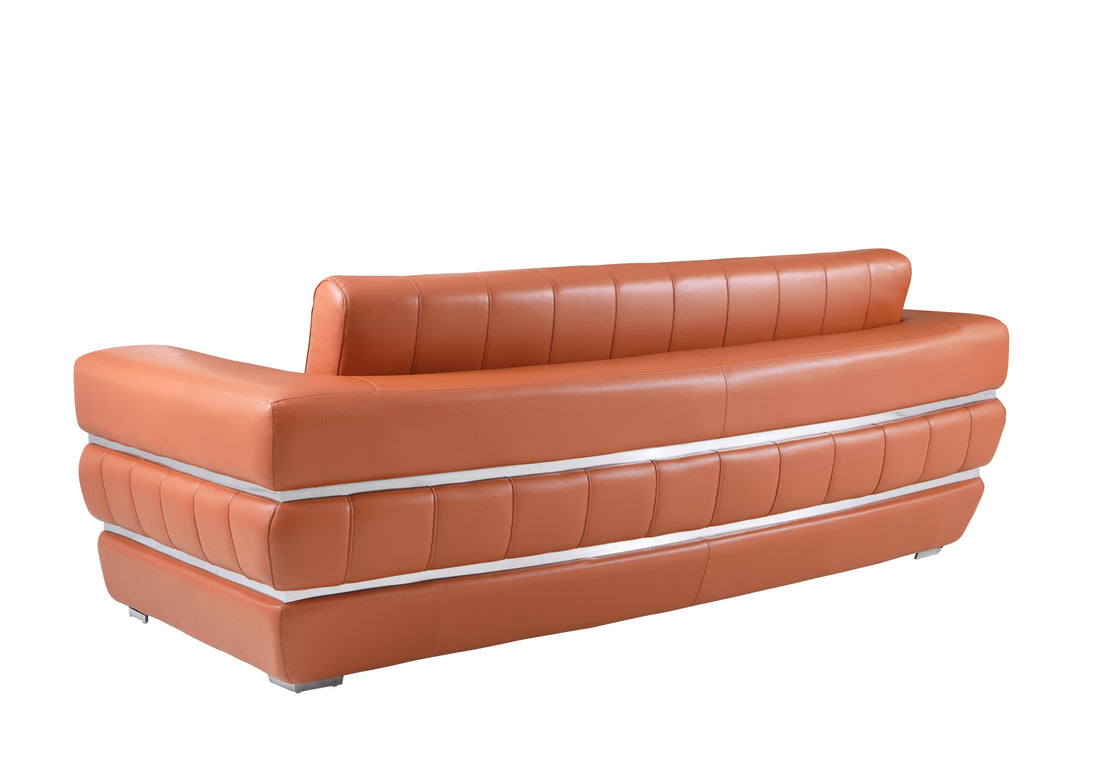 Top Grain Italian Leather Sofa Camel Foam Leather