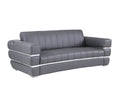 Top Grain Italian Leather Sofa Dark Gray Foam Leather