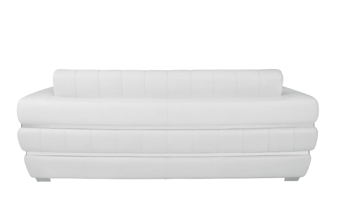 Top Grain Italian Leather Sofa White Foam Leather