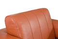 Top Grain Italian Leather Loveseat Camel Foam Leather