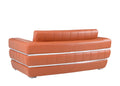 Top Grain Italian Leather Loveseat Camel Foam Leather