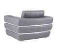 Top Grain Italian Leather Chair Dark Gray Foam Leather