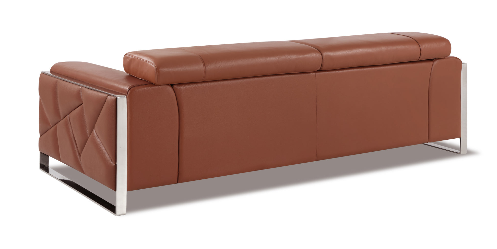 Top Grain Italian Leather Sofa Camel Foam Leather