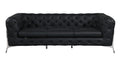 Top Grain 100% Italian Leather Power Reclining Sofa Black Foam Leather