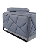 Top Grain Italian Leather Chair Light Blue Foam Leather