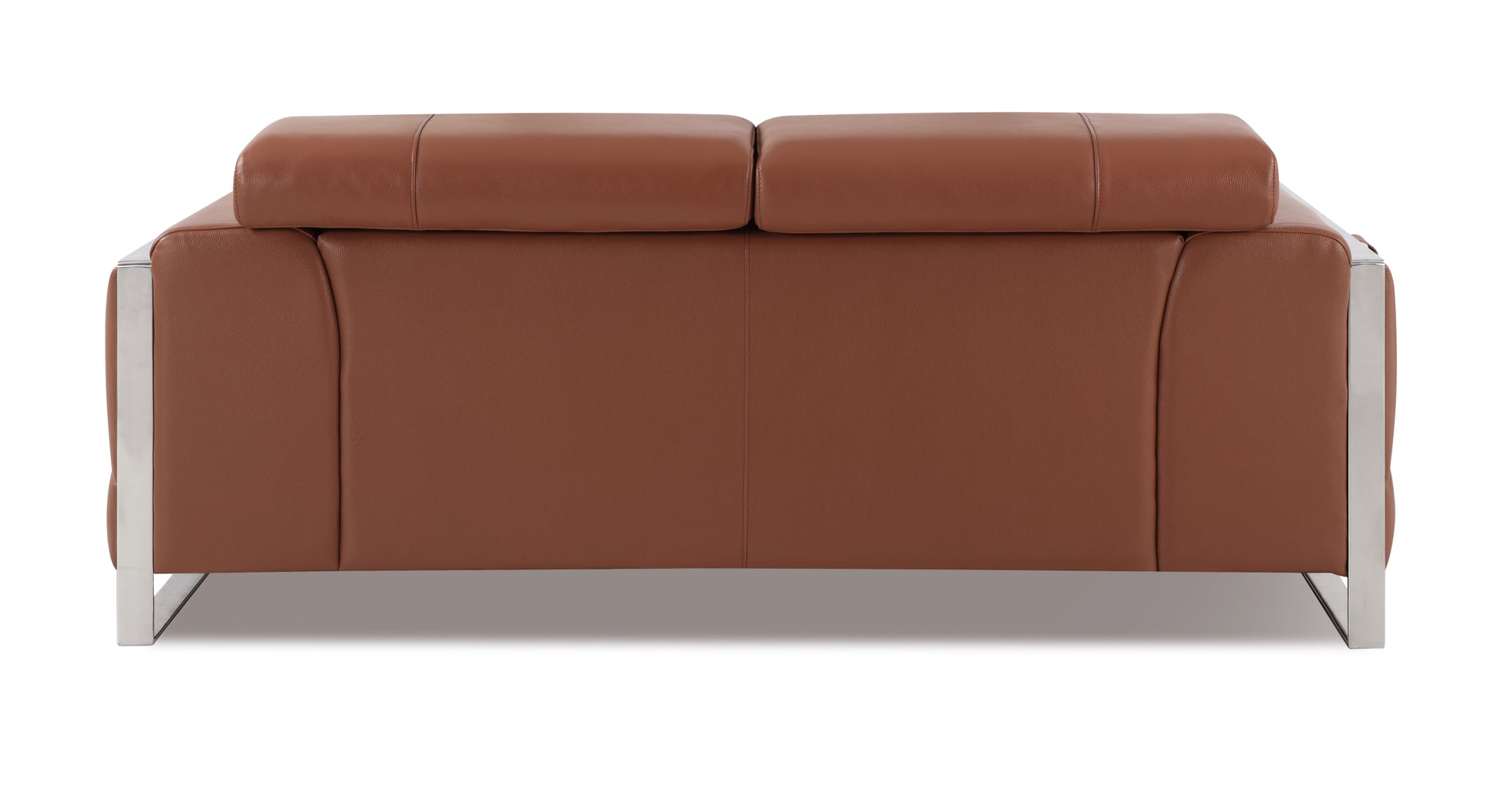 Top Grain Italian Leather Loveseat Camel Foam Leather