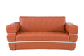 Top Grain Italian Leather Loveseat Camel Foam Leather