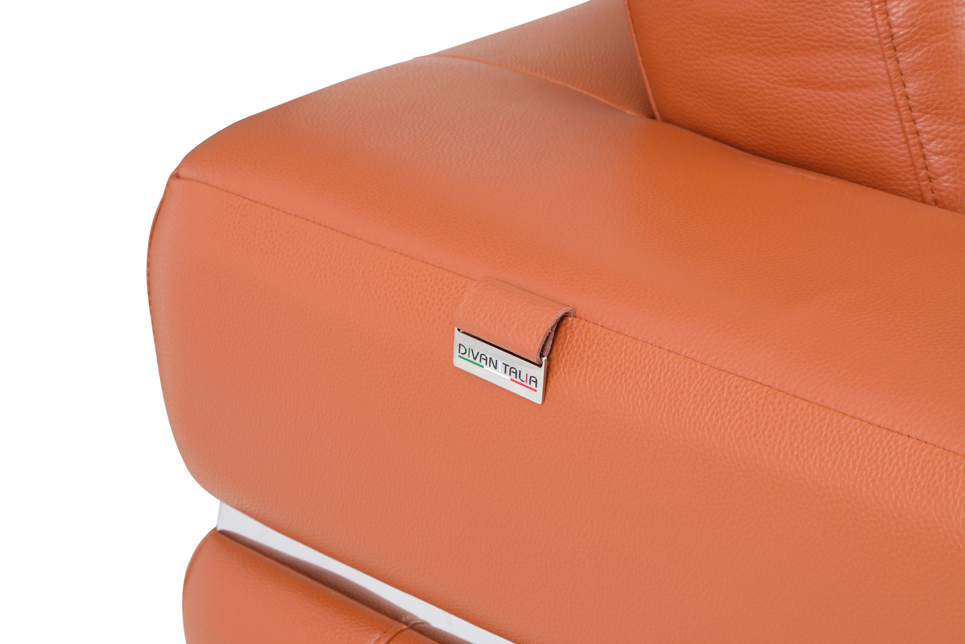Top Grain Italian Leather Loveseat Camel Foam Leather