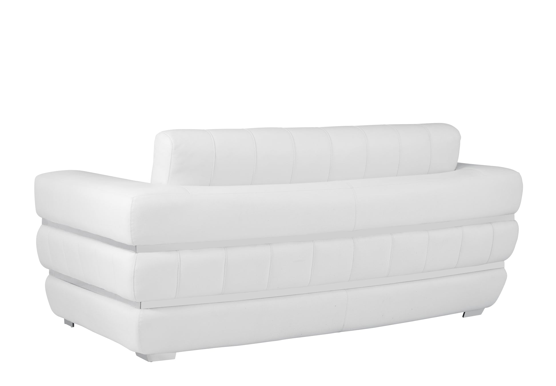 Top Grain Italian Leather Loveseat White Foam Leather