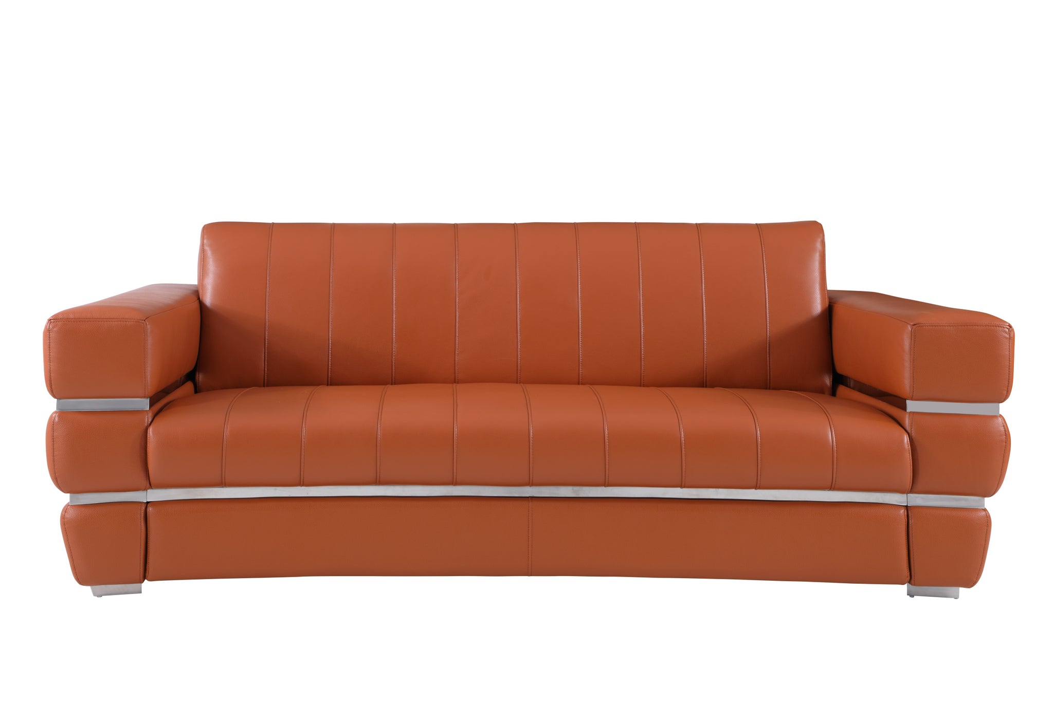 Top Grain Italian Leather Sofa Camel Foam Leather