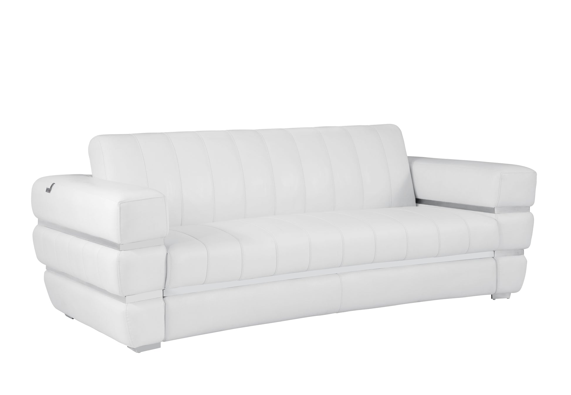 Top Grain Italian Leather Sofa White Foam Leather