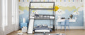 Twin Over Twin Bunk Bed With Slide, House Bed With Slide, Gray Old Sku: Lt000214Aae Gray Solid Wood