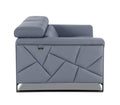 Top Grain Italian Leather Chair Light Blue Foam Leather
