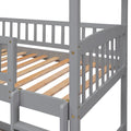 Twin Over Twin Bunk Bed With Slide, House Bed With Slide, Gray Old Sku: Lt000214Aae Gray Solid Wood