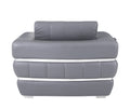 Top Grain Italian Leather Chair Dark Gray Foam Leather