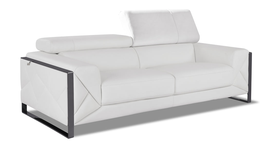 Top Grain Italian Leather Sofa White Foam Leather