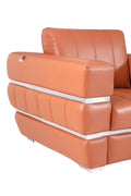 Top Grain Italian Leather Loveseat Camel Foam Leather