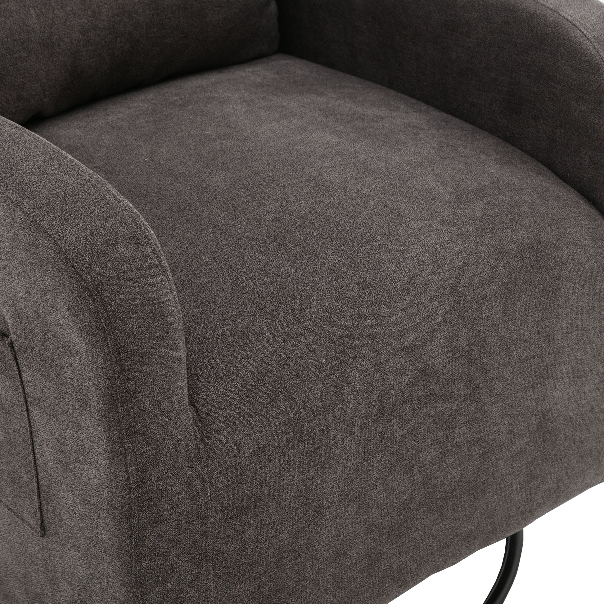 Jiada Upholstered Swivel Glider.Rocking Chair For Nursery In Dark Grey.Modern Style One Left Bag Dark Gray Metal