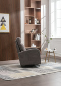 Jiada Upholstered Swivel Glider.Rocking Chair For Nursery In Dark Grey.Modern Style One Left Bag Dark Gray Metal