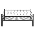 Twin Size Metal Daybed With Trundle, Daybed With Slat No Box Required Black Black Iron