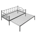 Twin Size Metal Daybed With Trundle, Daybed With Slat No Box Required Black Black Iron