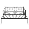 Twin Size Metal Daybed With Trundle, Daybed With Slat No Box Required Black Black Iron