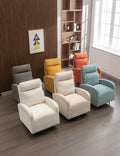 Jiada Upholstered Swivel Glider.Rocking Chair For Nursery In White Teddy.Modern Style One Left Bag White Teddy Primary Living Space Foam Metal