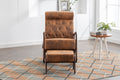 Coolmore Rocking Chair With Ottoman, Mid Century Modern Upholstered Fabric Rocking Armchair, Rocking Chair Nursery With Thick Padded Cushion, High Backrest Accent Glider Rocker Chair For Living Room Coffee Solid Wood