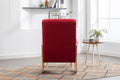 Coolmore Rocking Chair With Ottoman, Mid Century Modern Upholstered Fabric Rocking Armchair, Rocking Chair Nursery With Thick Padded Cushion, High Backrest Accent Glider Rocker Chair For Living Room Red Solid Wood
