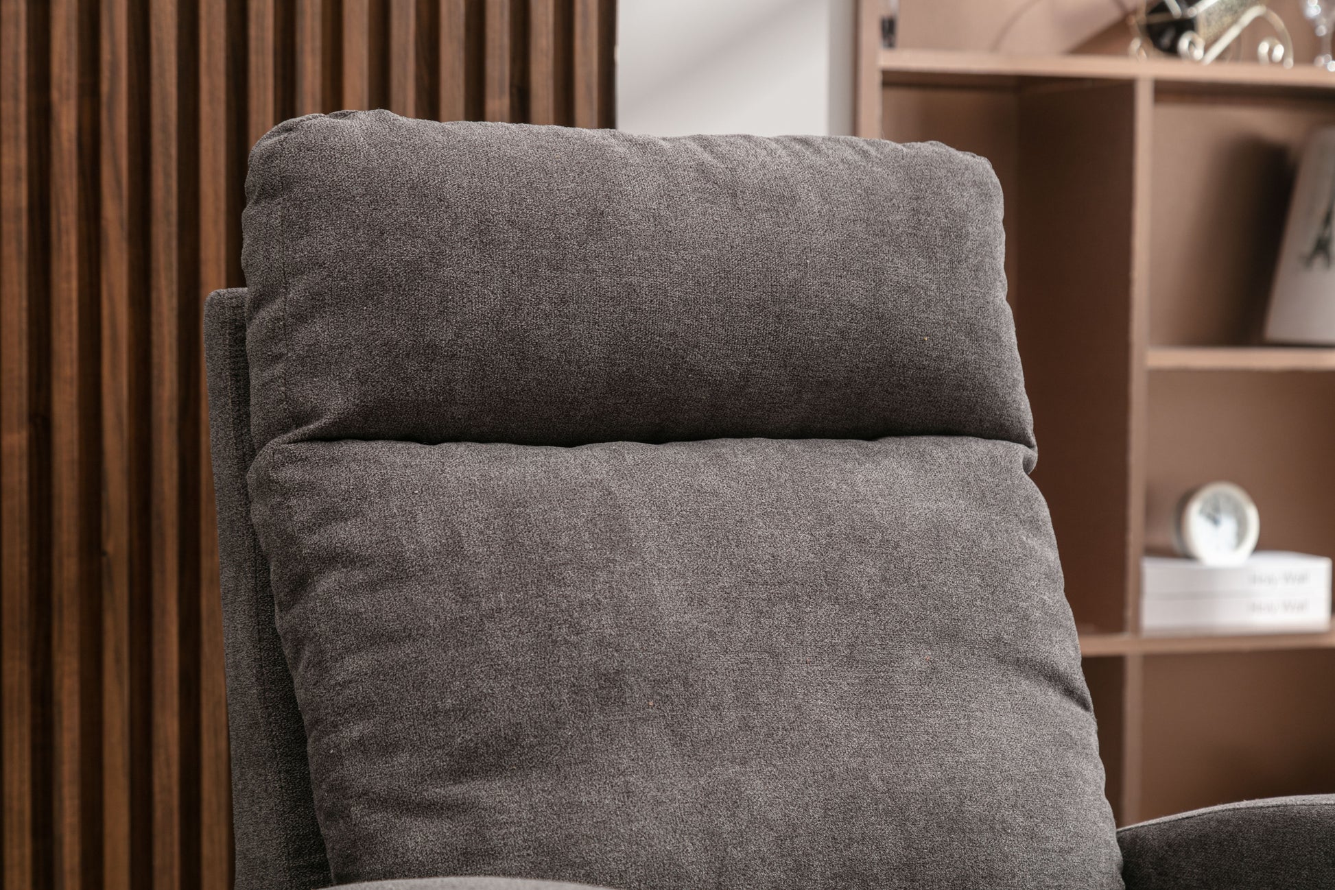 Jiada Upholstered Swivel Glider.Rocking Chair For Nursery In Dark Grey.Modern Style One Left Bag Dark Gray Metal