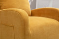 Jiada Upholstered Swivel Glider.Rocking Chair For Nursery In Yellow.Modern Style One Left Bag Yellow Metal
