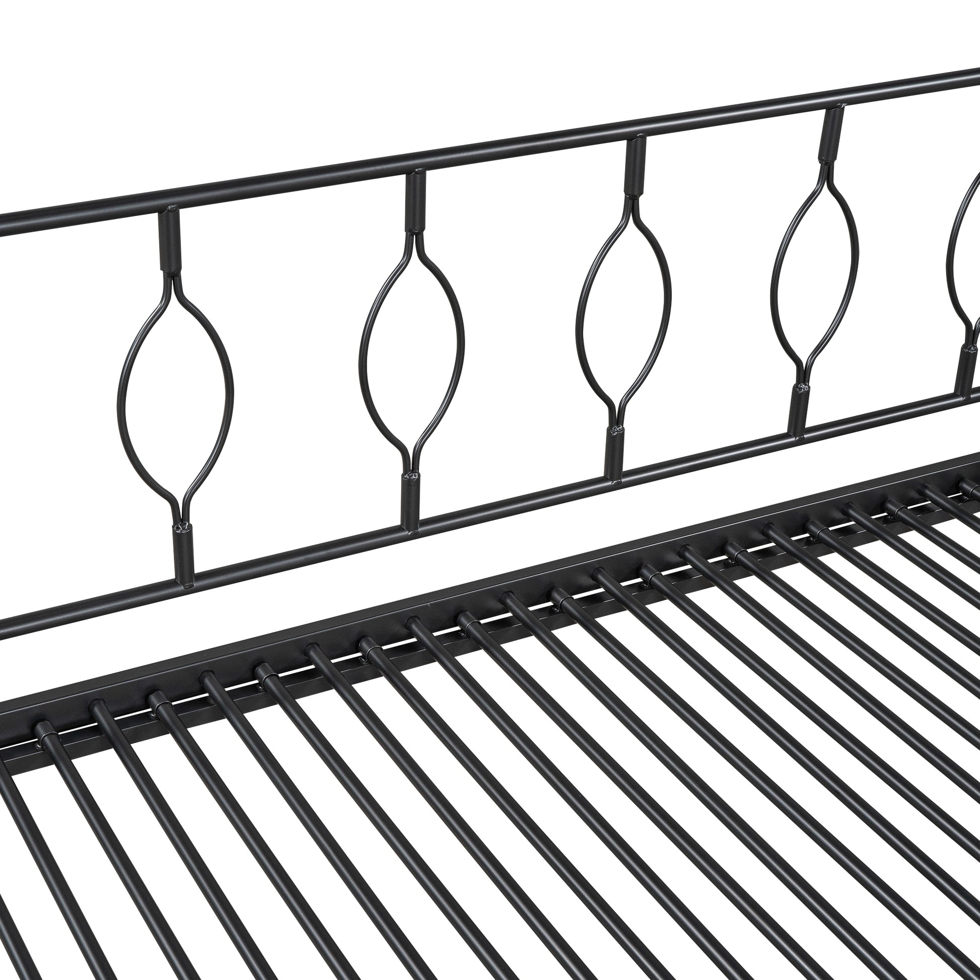 Twin Size Metal Daybed With Trundle, Daybed With Slat No Box Required Black Black Iron