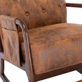 Coolmore Rocking Chair With Ottoman, Mid Century Modern Upholstered Fabric Rocking Armchair, Rocking Chair Nursery With Thick Padded Cushion, High Backrest Accent Glider Rocker Chair For Living Room Coffee Solid Wood
