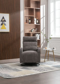 Jiada Upholstered Swivel Glider.Rocking Chair For Nursery In Dark Grey.Modern Style One Left Bag Dark Gray Metal