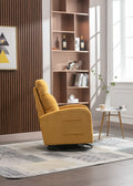 Jiada Upholstered Swivel Glider.Rocking Chair For Nursery In Yellow.Modern Style One Left Bag Yellow Metal