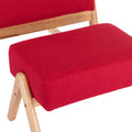 Coolmore Rocking Chair With Ottoman, Mid Century Modern Upholstered Fabric Rocking Armchair, Rocking Chair Nursery With Thick Padded Cushion, High Backrest Accent Glider Rocker Chair For Living Room Red Solid Wood