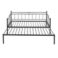 Twin Size Metal Daybed With Trundle, Daybed With Slat No Box Required Black Black Steel