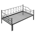 Twin Size Metal Daybed With Trundle, Daybed With Slat No Box Required Black Black Iron