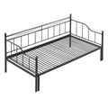 Twin Size Metal Daybed With Trundle, Daybed With Slat No Box Required Black Black Steel