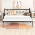 Twin Size Metal Daybed With Trundle, Daybed With Slat No Box Required Black Black Iron