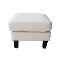 Fabric Ottoman Beige Beige Foam Fabric