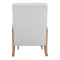 Coolmore Rocking Chair With Ottoman, Mid Century Modern Upholstered Fabric Rocking Armchair, Rocking Chair Nursery With Thick Padded Cushion, High Backrest Accent Glider Rocker Chair For Living Room Beige Solid Wood