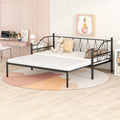 Twin Size Metal Daybed With Trundle, Daybed With Slat No Box Required Black Black Iron