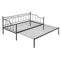 Twin Size Metal Daybed With Trundle, Daybed With Slat No Box Required Black Black Steel