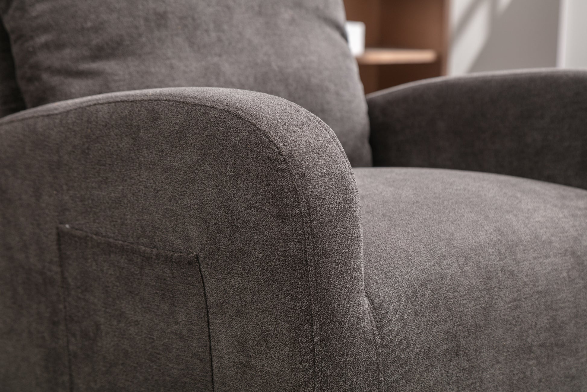 Jiada Upholstered Swivel Glider.Rocking Chair For Nursery In Dark Grey.Modern Style One Left Bag Dark Gray Metal