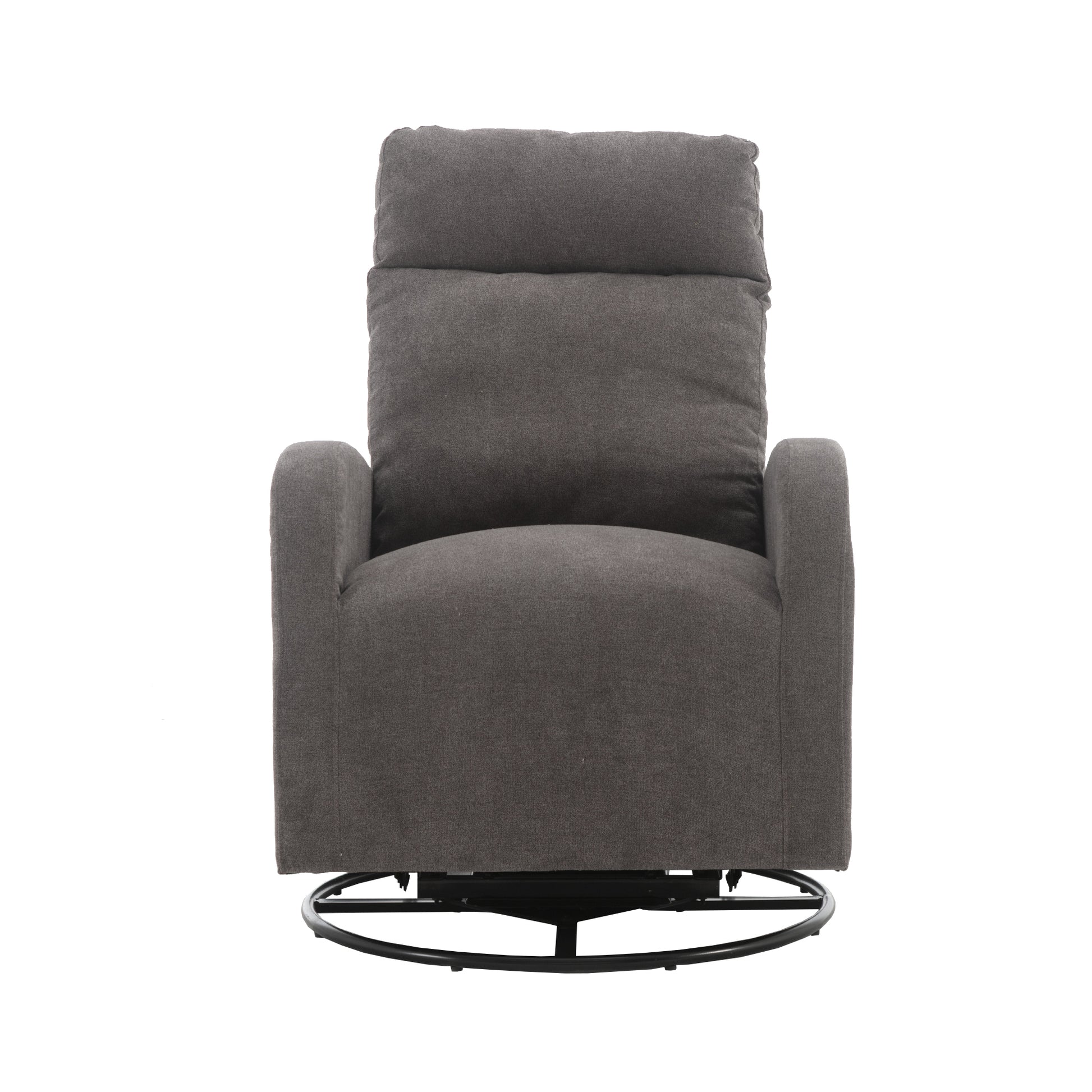 Jiada Upholstered Swivel Glider.Rocking Chair For Nursery In Dark Grey.Modern Style One Left Bag Dark Gray Metal
