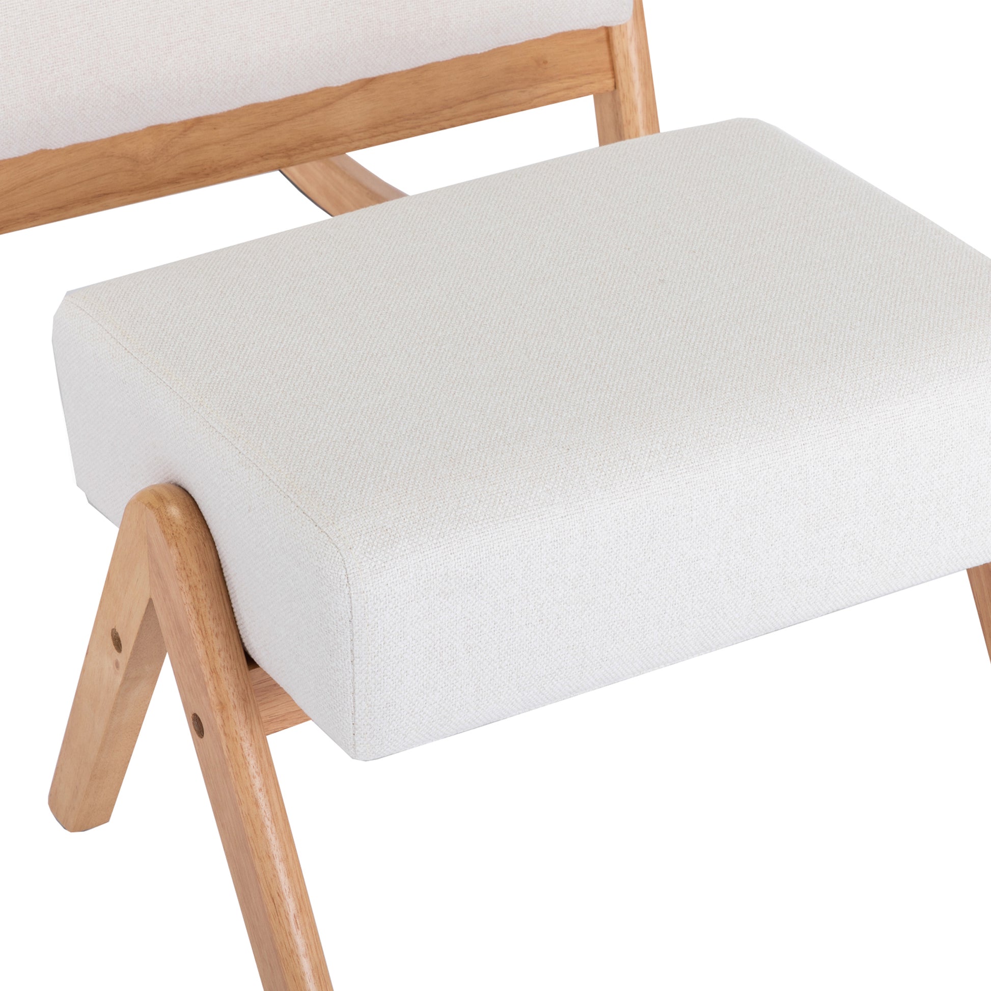 Coolmore Rocking Chair With Ottoman, Mid Century Modern Upholstered Fabric Rocking Armchair, Rocking Chair Nursery With Thick Padded Cushion, High Backrest Accent Glider Rocker Chair For Living Room Beige Solid Wood