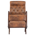 Coolmore Rocking Chair With Ottoman, Mid Century Modern Upholstered Fabric Rocking Armchair, Rocking Chair Nursery With Thick Padded Cushion, High Backrest Accent Glider Rocker Chair For Living Room Coffee Solid Wood