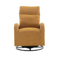 Jiada Upholstered Swivel Glider.Rocking Chair For Nursery In Yellow.Modern Style One Left Bag Yellow Metal